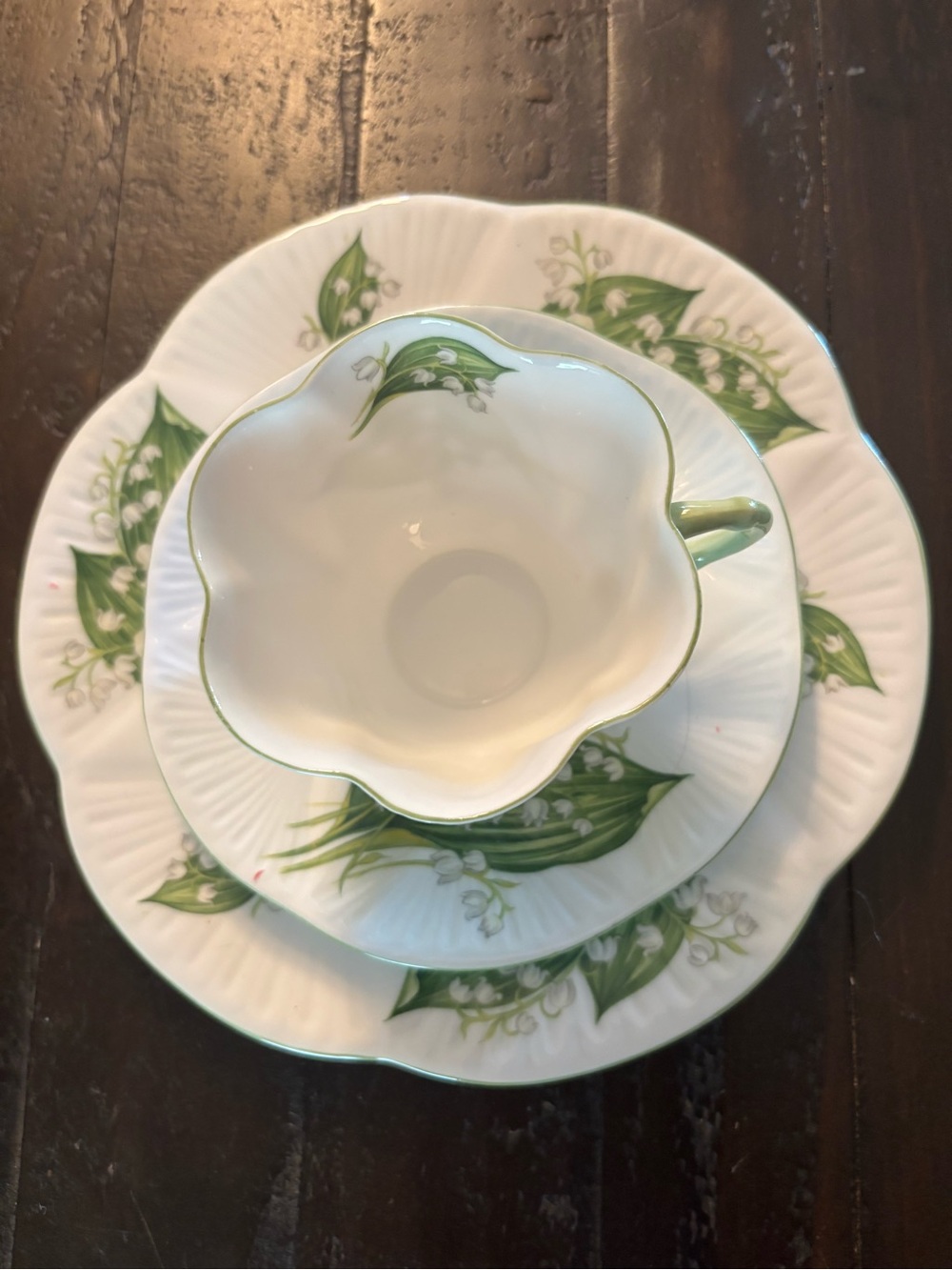 Shelley Lily of the Valley 13822 Tea Trio Bone China - Picture 2 of 9